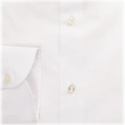 Viola Milano - Classic Solid Cut-Away Collar Dress Shirt - White - Handmade in Italy - Luxury Exclusive Collection - Avvenice