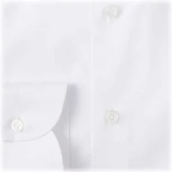 Viola Milano - Classic Solid Button-Down Collar Dress Shirt - White - Handmade in Italy - Luxury Exclusive Collection - Avvenice