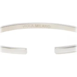 Viola Milano - Classic Sterling Silver Bangle - Small - Handmade in Italy - Luxury Exclusive Collection - Avvenice