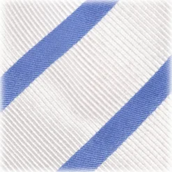 Viola Milano - Classic Stripe Selftipped Silk Jacquard Tie - Sea / Navy - Made in Italy - Luxury Exclusive Collection - Avvenice