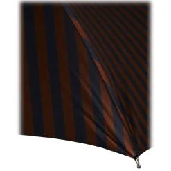 Viola Milano - Classic Stripe Chestnut Umbrella - Navy/Brown - Handmade in Italy - Luxury Exclusive Collection - Avvenice