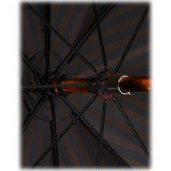 Viola Milano - Classic Stripe Chestnut Umbrella - Navy/Brown - Handmade in Italy - Luxury Exclusive Collection - Avvenice