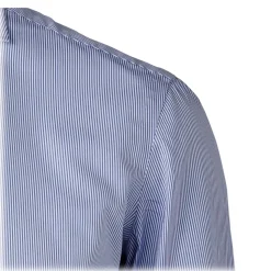 Viola Milano - Classic Stripe Shirt - Navy and White - Handmade in Italy - Luxury Exclusive Collection - Avvenice