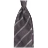 Viola Milano - Classic Stripe 3-Fold Grenadine Tie - Grey/White - Handmade in Italy - Luxury Exclusive Collection - Avvenice