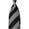 Viola Milano - Classic Stripe 3-Fold Grenadine Tie - Navy/White - Handmade in Italy - Luxury Exclusive Collection - Avvenice