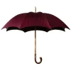 Viola Milano - Classic Stripe Chestnut Umbrella - Navy/Red - Handmade in Italy - Luxury Exclusive Collection - Avvenice