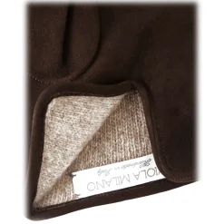 Viola Milano - Classic Suede Gloves with Rich Cashmere Lining - Brown - Handmade in Italy - Luxury Exclusive Collection - Avvenice