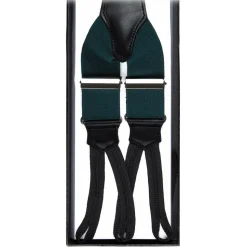 Viola Milano - Classic Width Braces L Braid Ends - Solid Forest - Handmade in Italy - Luxury Exclusive Collection - Avvenice