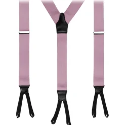 Viola Milano - Classic Width Braces L Braid Ends - Solid Pink - Handmade in Italy - Luxury Exclusive Collection - Avvenice