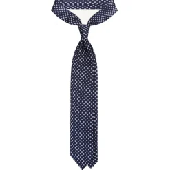 Viola Milano - Clover Floral Selftipped Italian Silk Tie - Navy - Handmade in Italy - Luxury Exclusive Collection - Avvenice