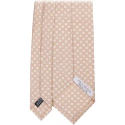 Viola Milano - Clover Floral Selftipped Italian Silk Tie - Sand - Handmade in Italy - Luxury Exclusive Collection - Avvenice