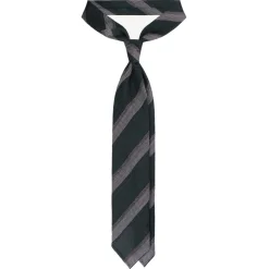 Viola Milano - Club Stripe 3-fold Grenadine Tie - Green Mix - Handmade in Italy - Luxury Exclusive Collection - Avvenice