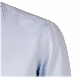 Viola Milano - Contrast Collar Shirt - Blue and White - Handmade in Italy - Luxury Exclusive Collection - Avvenice