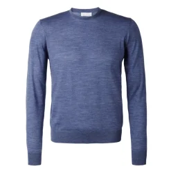 Viola Milano - Crew-Neck Merino Jumper - Sea Blue - Handmade in Italy - Luxury Exclusive Collection - Avvenice