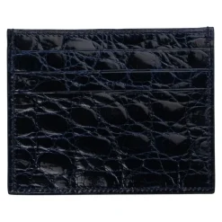 Viola Milano - Crocodile Credit Card Holder - Navy - Handmade in Italy - Luxury Exclusive Collection - Avvenice