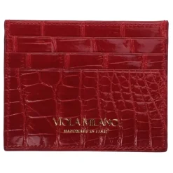 Viola Milano - Crocodile Credit Card Holder - Red - Handmade in Italy - Luxury Exclusive Collection - Avvenice