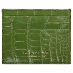 Viola Milano - Crocodile Credit Card Holder - Pistachio - Handmade in Italy - Luxury Exclusive Collection - Avvenice