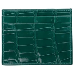 Viola Milano - Crocodile Credit Card Holder - Green - Handmade in Italy - Luxury Exclusive Collection - Avvenice