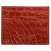 Viola Milano - Crocodile Credit Card Holder - Orange - Handmade in Italy - Luxury Exclusive Collection - Avvenice