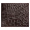 Viola Milano - Crocodile Slim Wallet - Brown - Handmade in Italy - Luxury Exclusive Collection - Avvenice