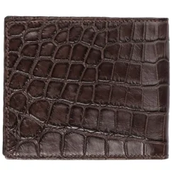 Viola Milano - Crocodile Slim Wallet - Brown - Handmade in Italy - Luxury Exclusive Collection - Avvenice
