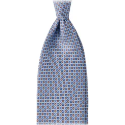 Viola Milano - Cross Floral Selftipped Italian Silk Tie - Light Blue - Handmade in Italy - Luxury Exclusive Collection - Avvenice