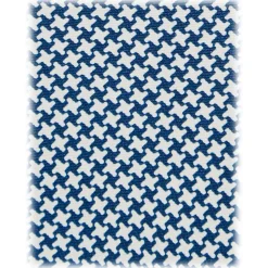 Viola Milano - Cross Pattern Selftipped Silk Tie - Navy/White - Handmade in Italy - Luxury Exclusive Collection - Avvenice