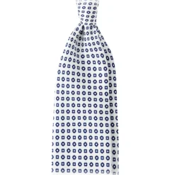 Viola Milano - Cube Pattern Selftipped Silk Tie - White- Made in Italy - Luxury Exclusive Collection - Avvenice