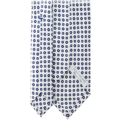 Viola Milano - Cube Pattern Selftipped Silk Tie - White- Made in Italy - Luxury Exclusive Collection - Avvenice
