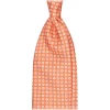 Viola Milano - Cube Pattern Selftipped Silk Tie - Orange - Handmade in Italy - Luxury Exclusive Collection - Avvenice