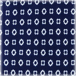 Viola Milano - Cube Pattern Selftipped Silk Tie - Navy - Made in Italy - Luxury Exclusive Collection - Avvenice