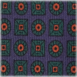 Viola Milano - Diamond Floral Handprinted Ancient Madder Silk Tie - Sea - Made in Italy - Luxury Exclusive Collection - Avvenice