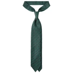 Viola Milano - Diamond Floral Selftipped Italian Silk Tie - Green - Made in Italy - Luxury Exclusive Collection - Avvenice