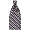 Viola Milano - Dogtooth Selftipped Italian Silk Tie - Navy - Handmade in Italy - Luxury Exclusive Collection - Avvenice