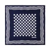 Viola Milano - Dot Wave Silk Pocket Square - Navy and White - Handmade in Italy - Luxury Exclusive Collection - Avvenice