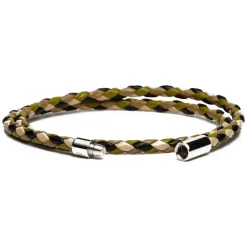 Viola Milano - Double Braided Mix-Tone Italian Leather Bracelet - Camo - Handmade in Italy - Luxury Exclusive Collection - Avvenice