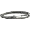 Viola Milano - Double Braided Italian Leather Bracelet - Grey - Handmade in Italy - Luxury Exclusive Collection - Avvenice