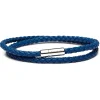 Viola Milano - Double Braided Italian Leather Bracelet - Blue - Handmade in Italy - Luxury Exclusive Collection - Avvenice