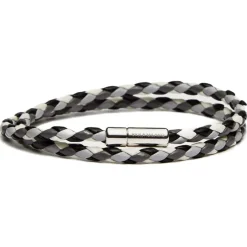 Viola Milano - Double Braided Mix-Tone Italian Leather Bracelet - Grey Mix - Handmade in Italy - Luxury Exclusive Collection - Avvenice