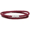 Viola Milano - Double Braided Italian Leather Bracelet - Blood - Handmade in Italy - Luxury Exclusive Collection - Avvenice