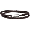 Viola Milano - Double Braided Italian Leather Bracelet - Brown - Handmade in Italy - Luxury Exclusive Collection - Avvenice
