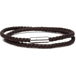 Viola Milano - Double Braided Italian Leather Bracelet - Brown - Handmade in Italy - Luxury Exclusive Collection - Avvenice