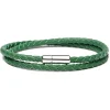 Viola Milano - Double Braided Italian Leather Bracelet - Green - Handmade in Italy - Luxury Exclusive Collection - Avvenice