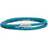 Viola Milano - Double Braided Italian Leather Bracelet - Turquoise - Handmade in Italy - Luxury Exclusive Collection - Avvenice