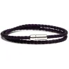 Viola Milano - Double Braided Italian Leather Bracelet - Deep Purple - Handmade in Italy - Luxury Exclusive Collection - Avvenice