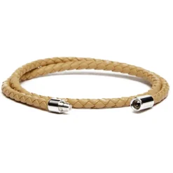 Viola Milano - Double Braided Italian Leather Bracelet - Caramel - Handmade in Italy - Luxury Exclusive Collection - Avvenice