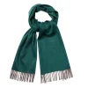 Viola Milano - Double Face Zibellino Cashmere Scarf - Green and Taupe - Handmade in Italy - Luxury Exclusive Collection - Avvenice