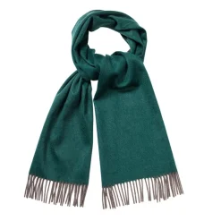 Viola Milano - Double Face Zibellino Cashmere Scarf - Green and Taupe - Handmade in Italy - Luxury Exclusive Collection - Avvenice