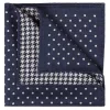 Viola Milano - Double Face Printed 100% Cashmere Pocket Square - Navy Mix - Handmade in Italy - Luxury Exclusive Collection - Avvenice