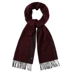 Viola Milano - Double Face Zibellino Cashmere Scarf - Burgundy and Grey - Handmade in Italy - Luxury Exclusive Collection - Avvenice